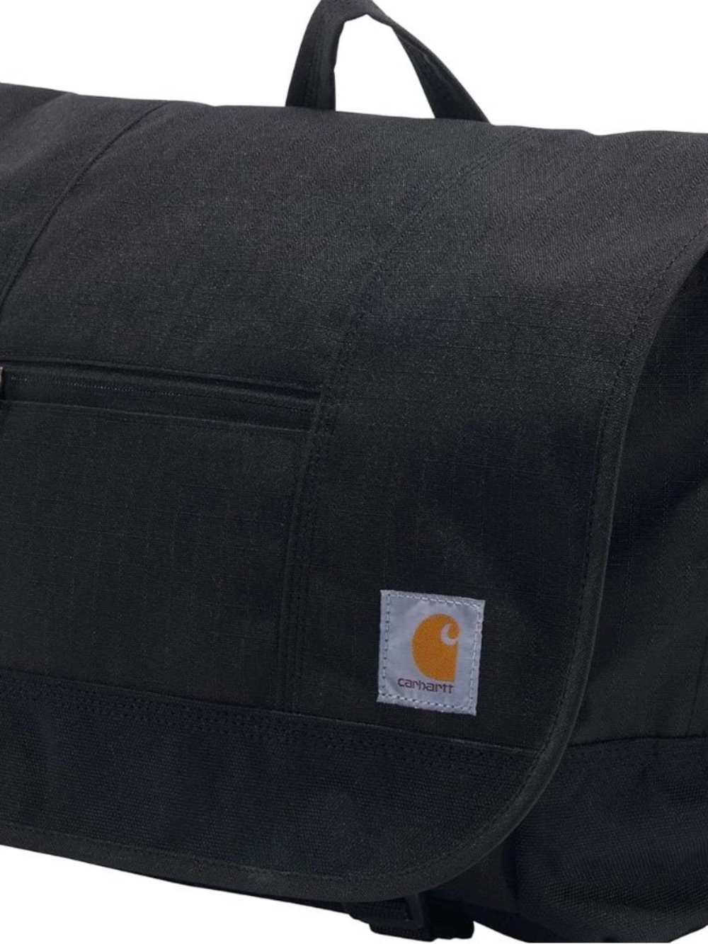 Carhartt Black Messenger Bag with Amber Logo Patch